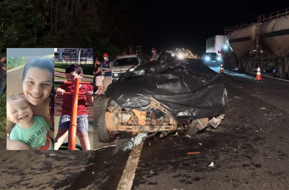 Tragédia: mãe e dois filhos morrem em grave acidente na BR 277