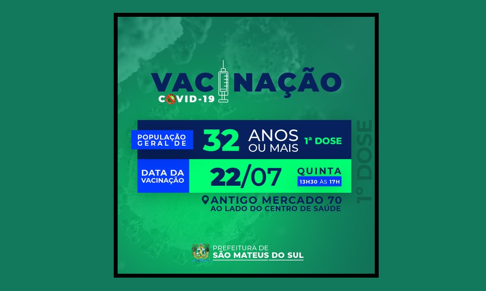 Segue a vacinação contra a Covid-19 em São Mateus do Sul