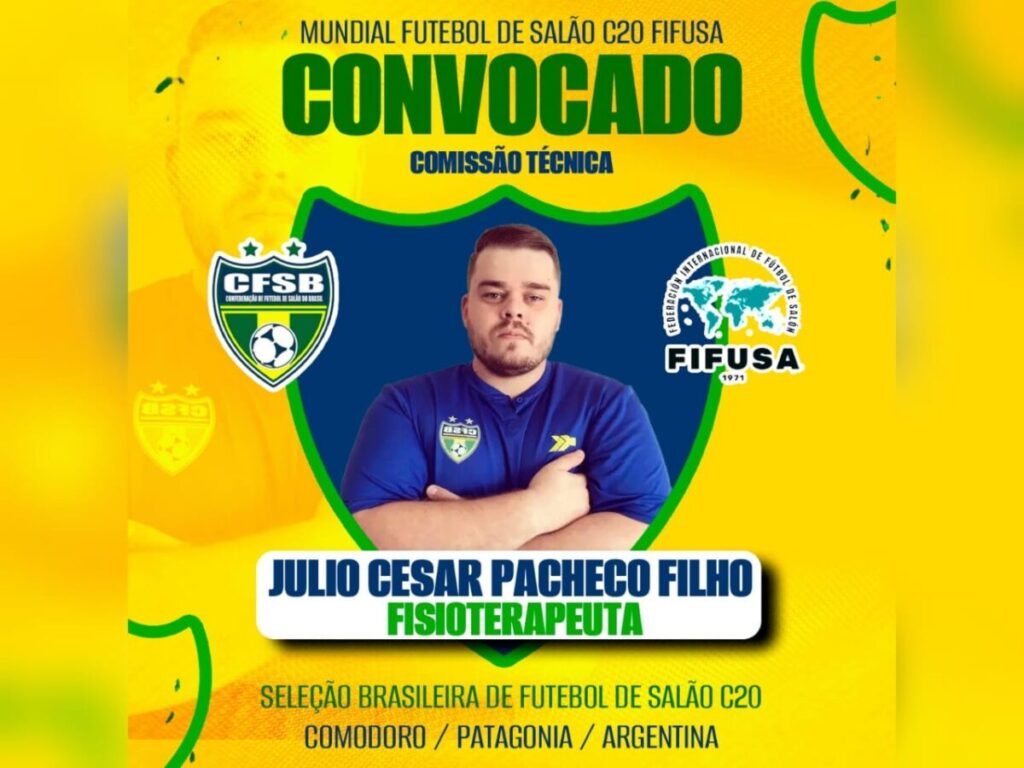 Fisioterapeuta são-mateuense é convocado para a comissão técnica da Seleção Brasileira de Futebol de Salão