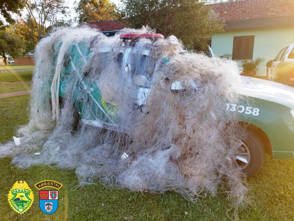 Polícia Ambiental apreende armas e materiais de pesca em Telêmaco Borba