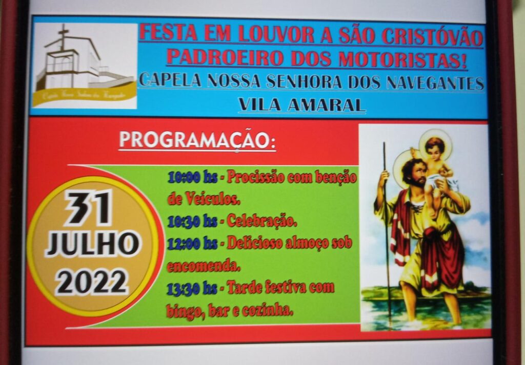 Capela da Vila Amaral celebra dia do Motorista com festa e benção no próximo domingo