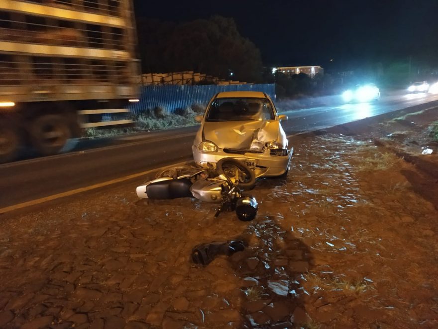 Motociclista fica gravemente ferido após acidente na BR-153