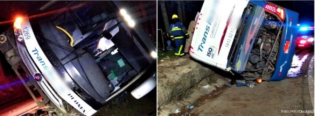 Acidente com ônibus deixa três vítimas na BR-277