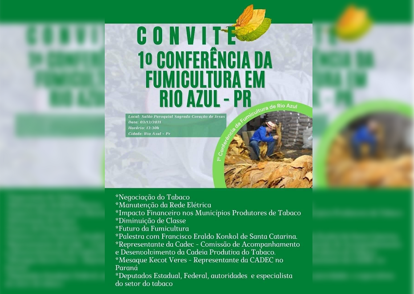 FUMO: Rio Azul promove 1ª Conferência da Fumicultura com abrangência regional
