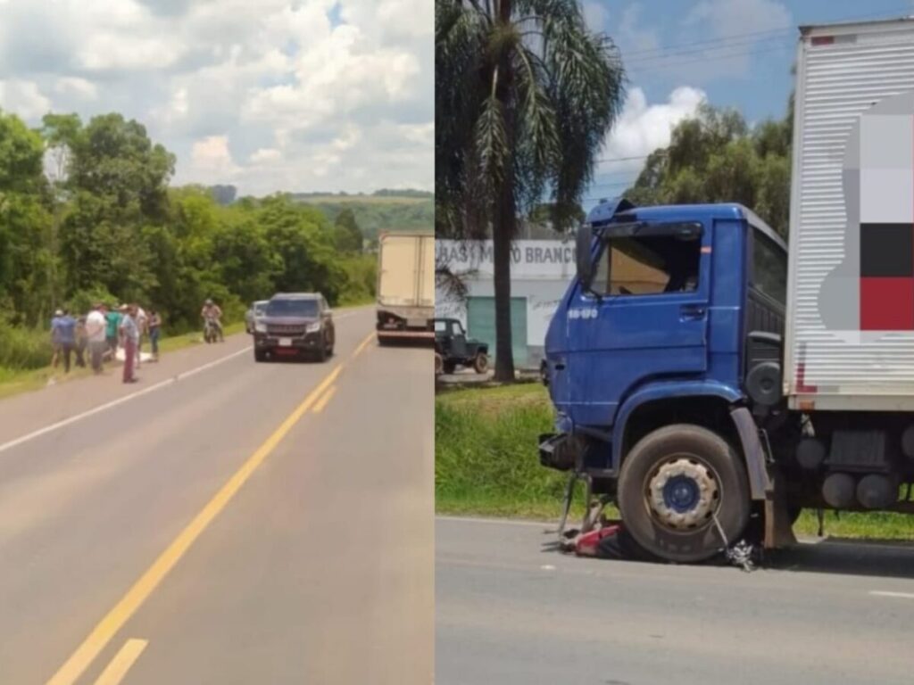 Acidente envolvendo caminhão e motocicleta faz uma vítima fatal na BR-373 em Imbituva