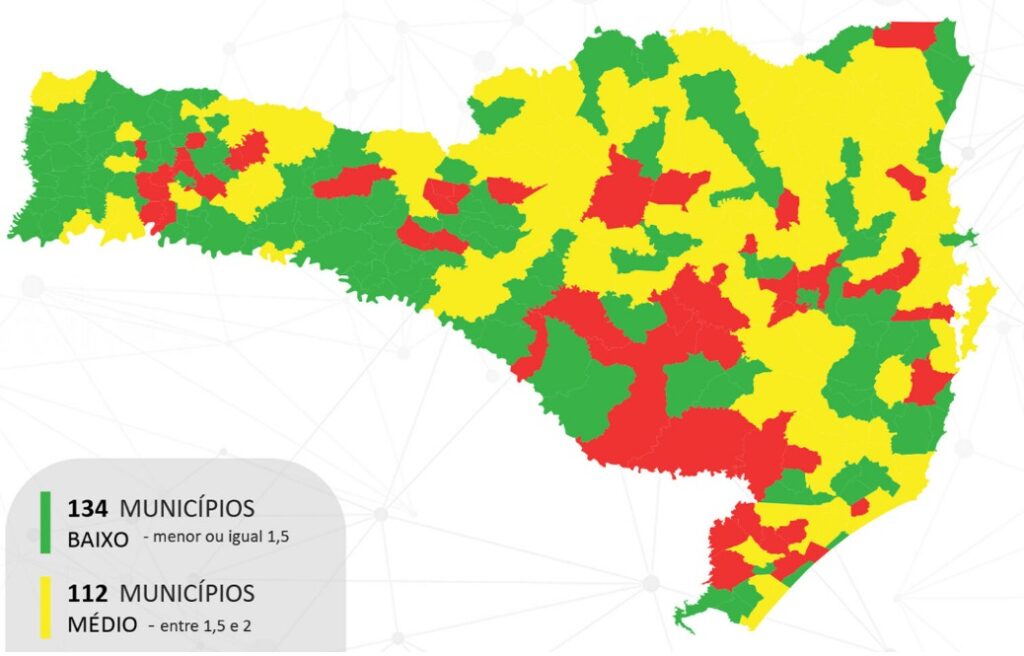 Incidência de casos de covid-19 classifica Canoinhas e Três Barras em nível baixo para o vírus