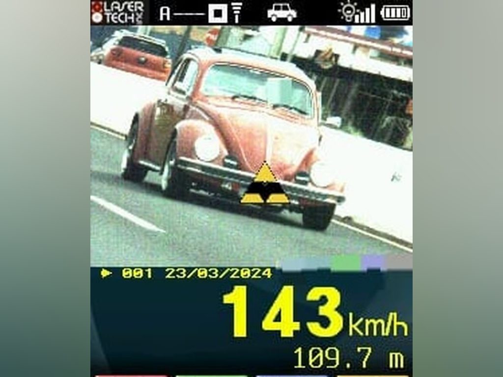 Fusca é flagrado a 143 km/h em rodovia da região de Londrina