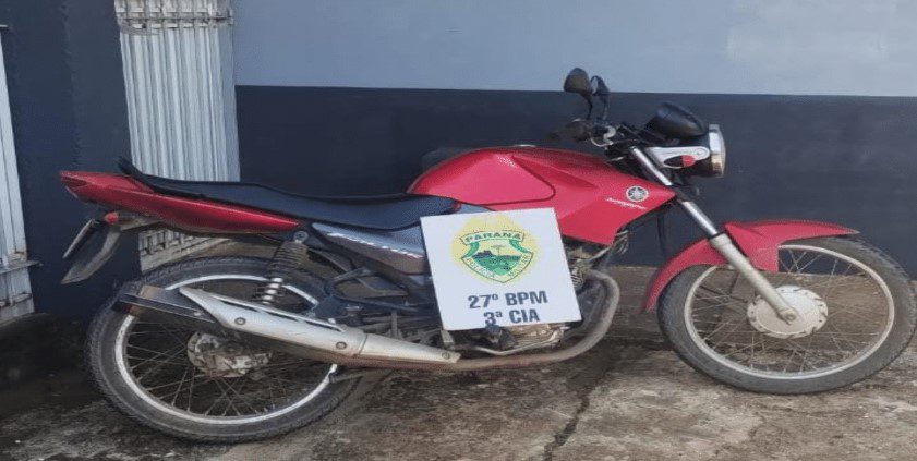 PM recupera moto com alerta de furto/roubo durante patrulhamento em Antonio Olinto