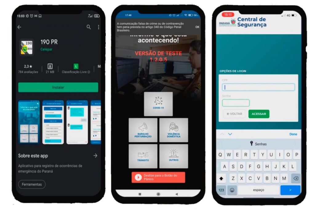 Paraná terá Botão do Pânico Virtual com o aplicativo 190