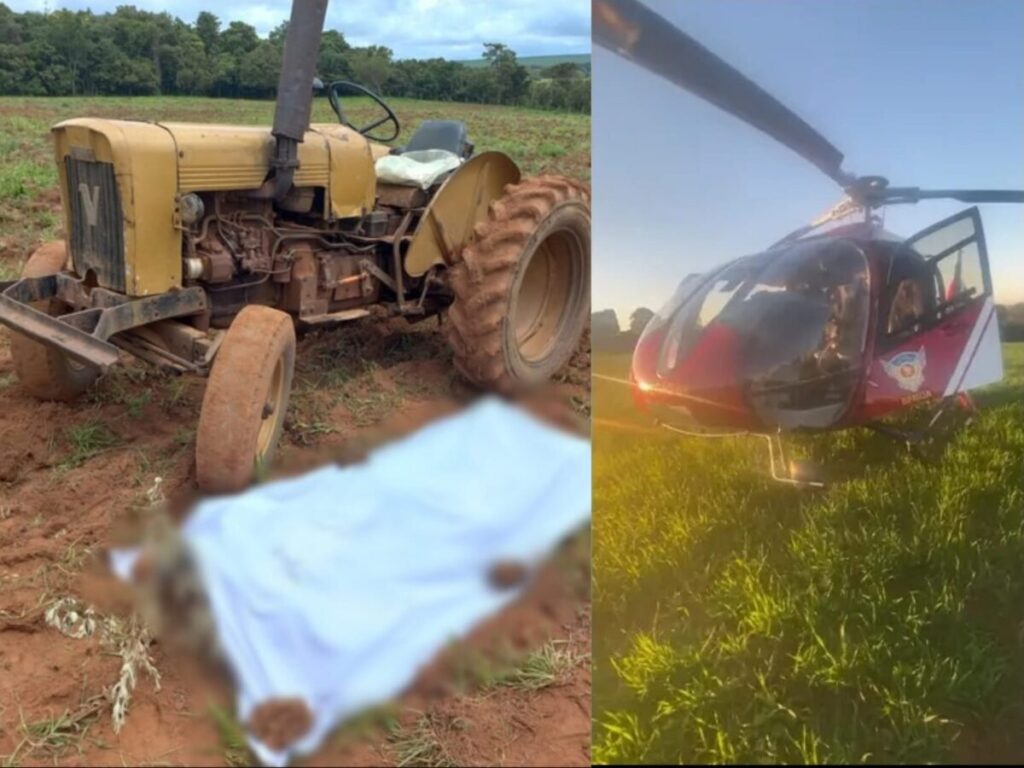 Homem é atropelado pelo próprio trator, helicóptero é acionado para socorro, mas vítima morre no PR