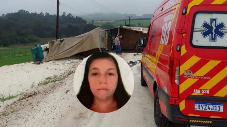 Mulher morre esmagada por carreta enquanto caminhava às margens da rodovia