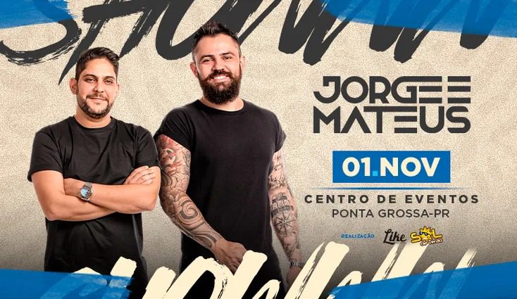 ‘Pelo Amor de Deus Jorge & Mateus’: dupla sertaneja vai se apresentar em Ponta Grossa; saiba mais