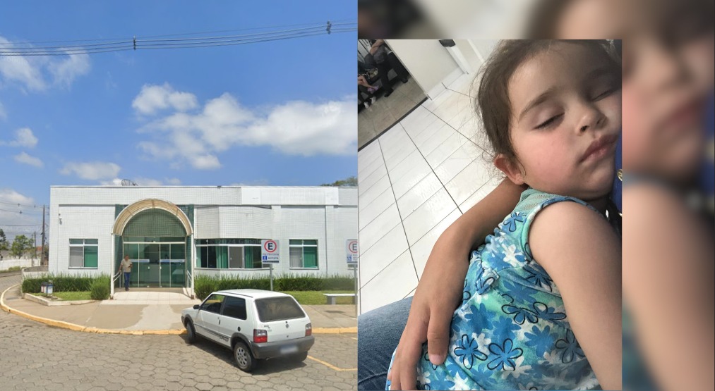 Descaso: mãe revela atendimento ineficiente em emergência após filha, com pedrinha no nariz, esperar horas por atendimento em São Mateus do Sul