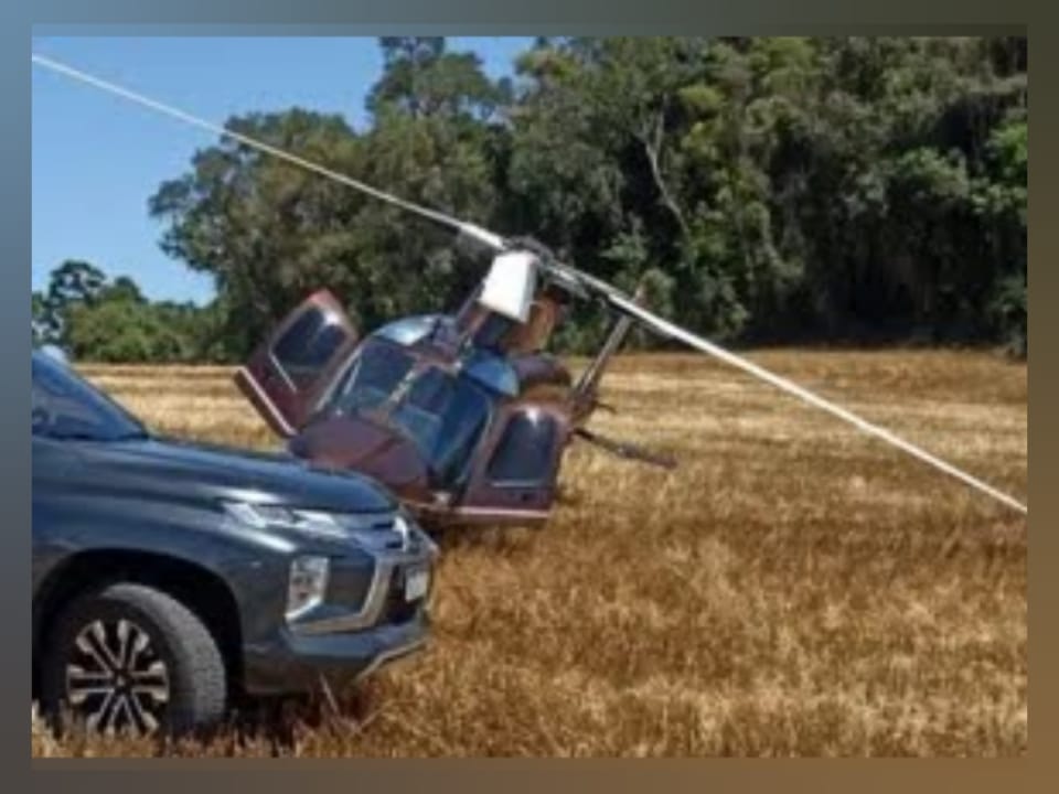 Helicóptero faz pouso de emergência no Paraná após problemas mecânicos