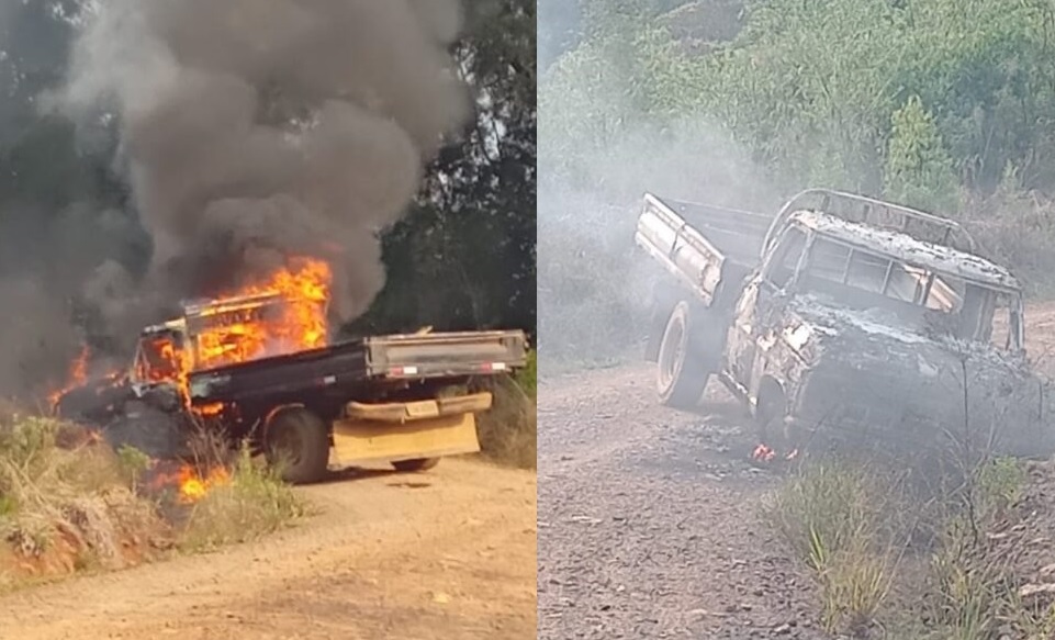 Corpo carbonizado é encontrado em um veículo incendiado em Bituruna