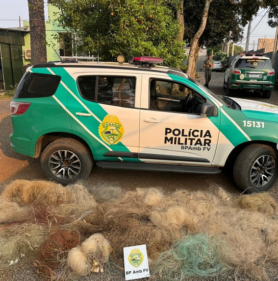 Polícia Ambiental Interrompe Pesca Predatória em Bituruna e apreende armas e munições