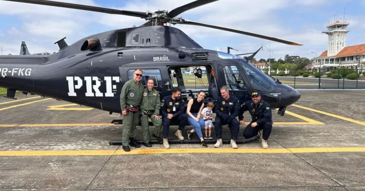 Criança de 3 anos é transportada de helicóptero pela PRF para transplante de rim em Curitiba; veja vídeo