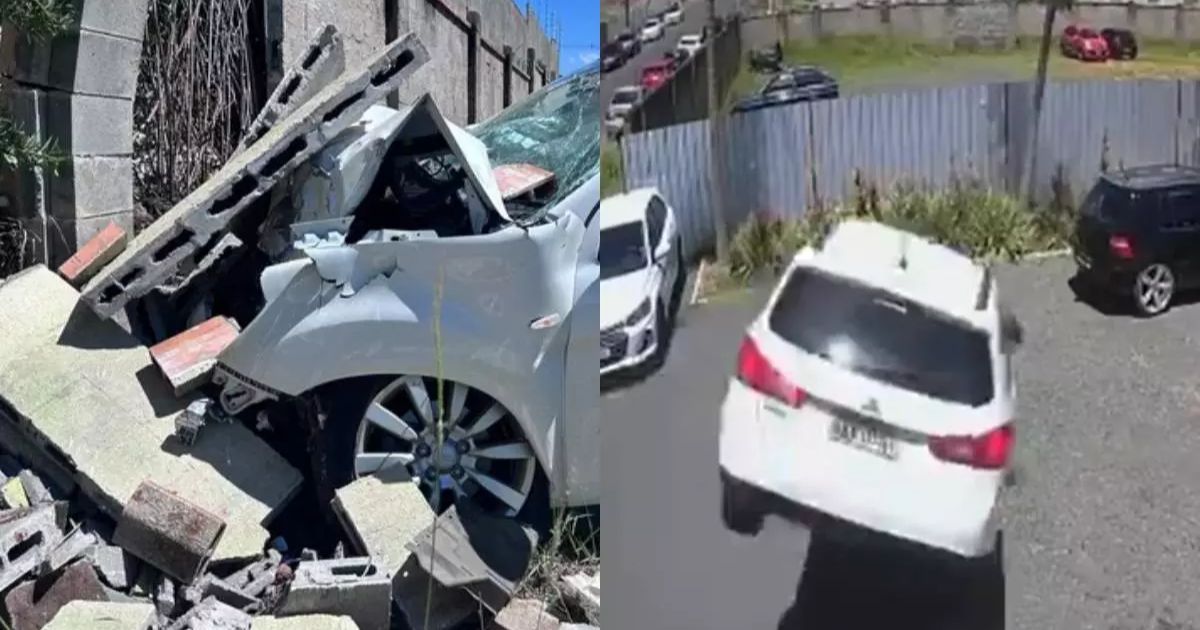 Carro “voa” e colide contra muro em grave acidente no Paraná; assista ao vídeo