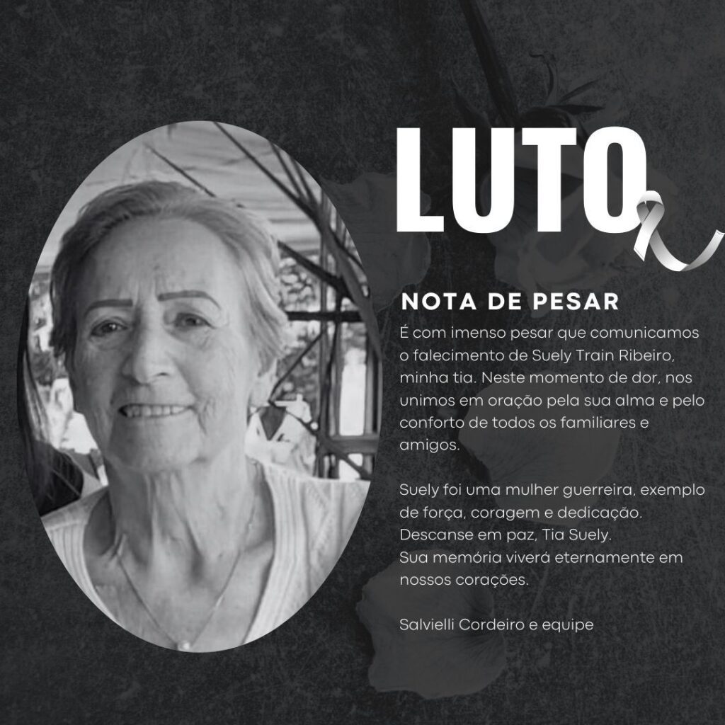 Nota de falecimento: Suely Terezinha Train Ribeiro, aos 77 anos