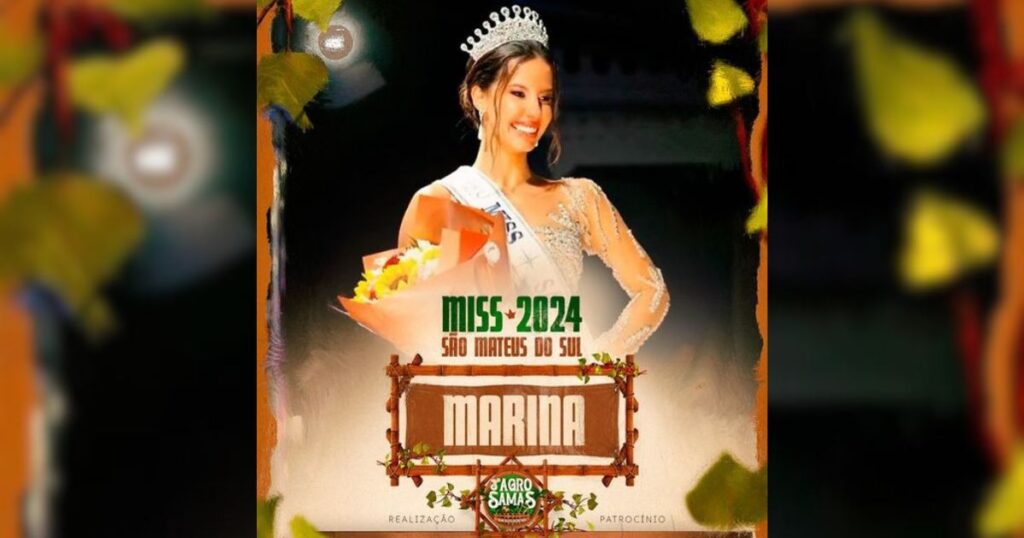 Marina Siben Barcelos é coroada Miss São Mateus do Sul 2024 em evento marcante na Rua do Mathe