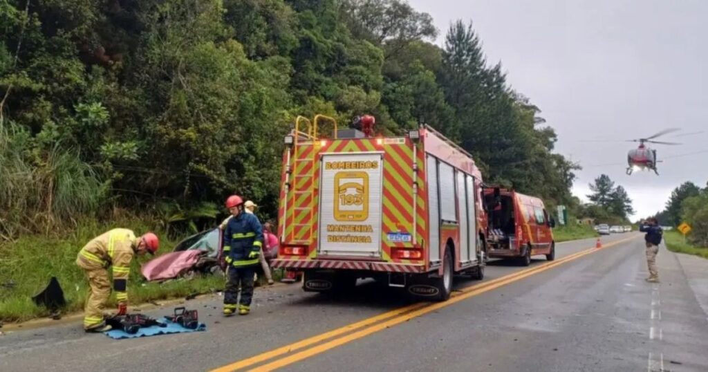 Acidente deixa seis feridos no Paraná; homem foi socorrido de helicóptero com lesão na coluna