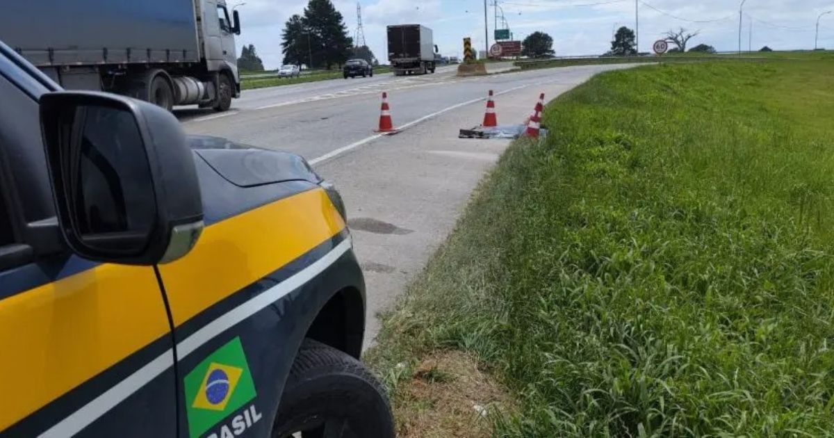 Ossada humana é encontrada dentro de saco de cimento às margens de rodovia do Paraná