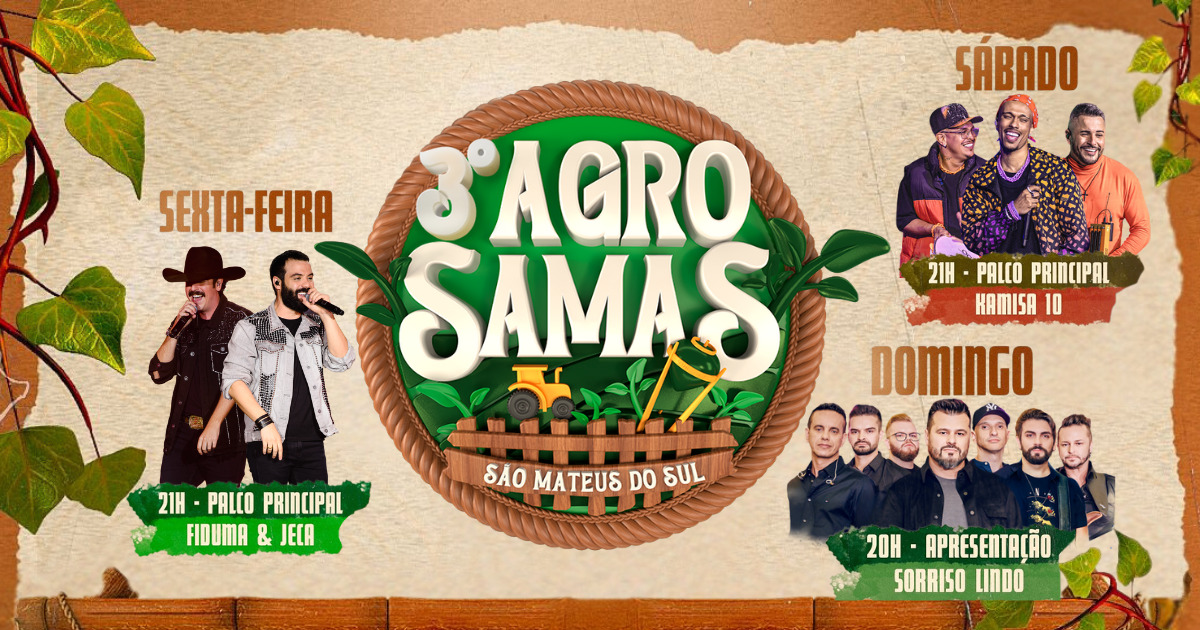 São Mateus do Sul se prepara para a 3ª Edição do AgroSamas: confira a programação