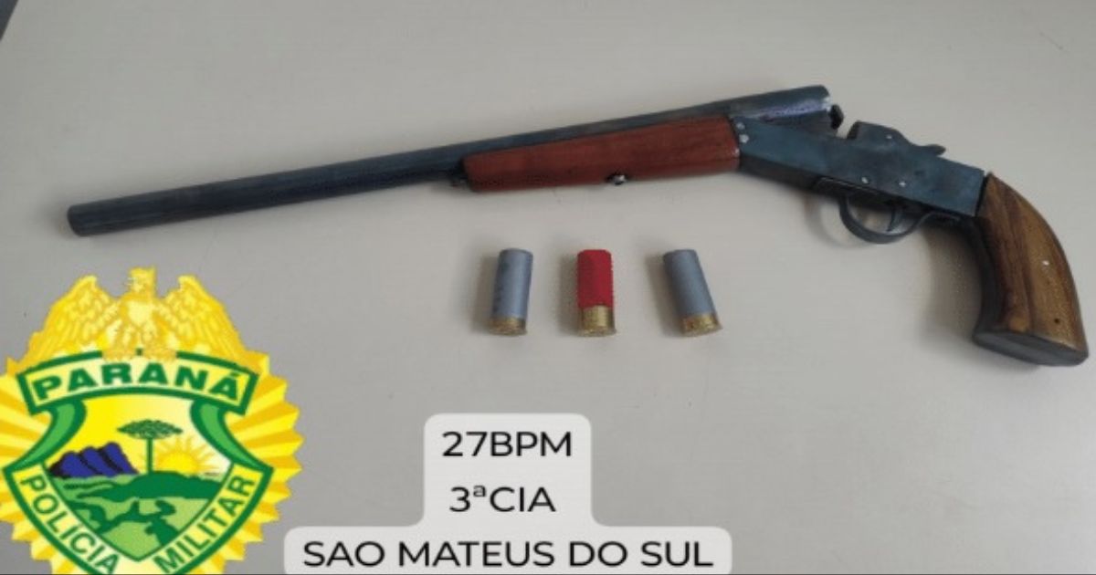 Polícia de São Mateus do Sul prende homem por posse ilegal de arma de fogo