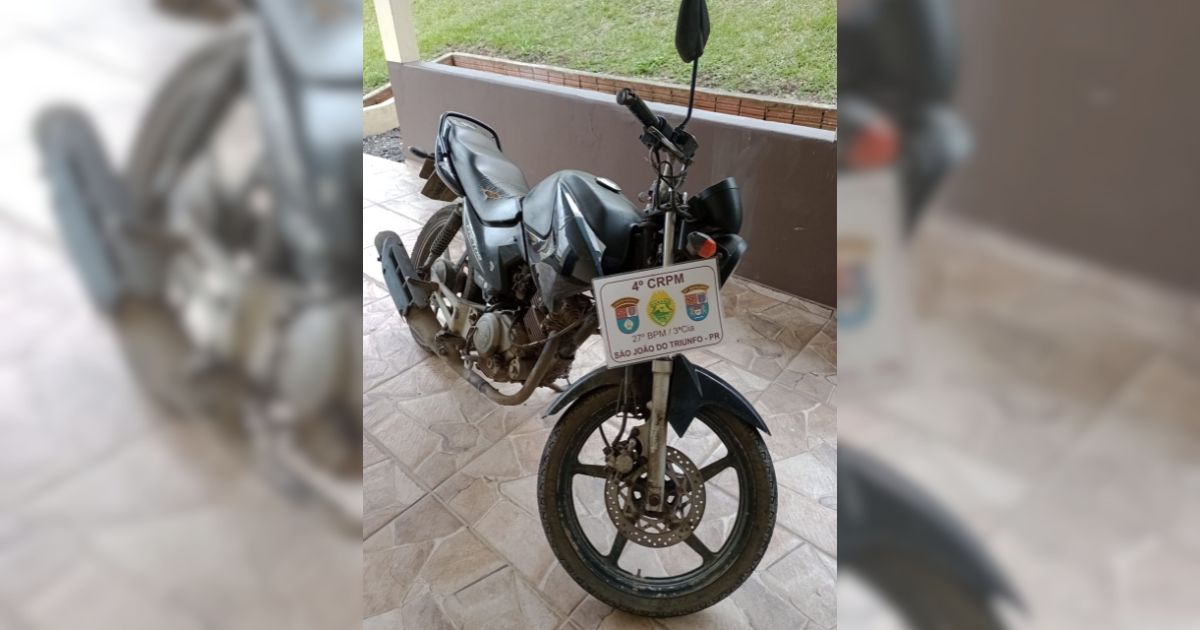 Motocicleta com alerta de furto/roubo é recuperada em São João do Triunfo