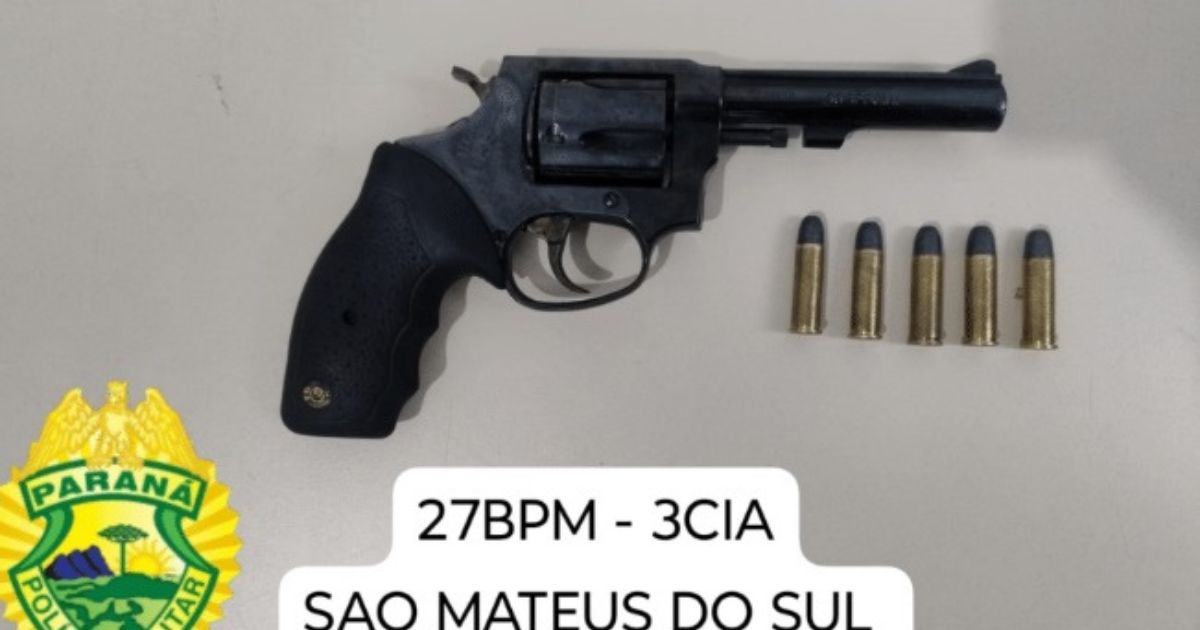 Homem é preso por porte ilegal de arma de fogo no centro de São Mateus do Sul