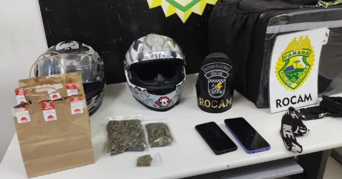 ‘Delivery de maconha’: homens são presos transportando drogas em Curitiba como se fosse entrega de comida