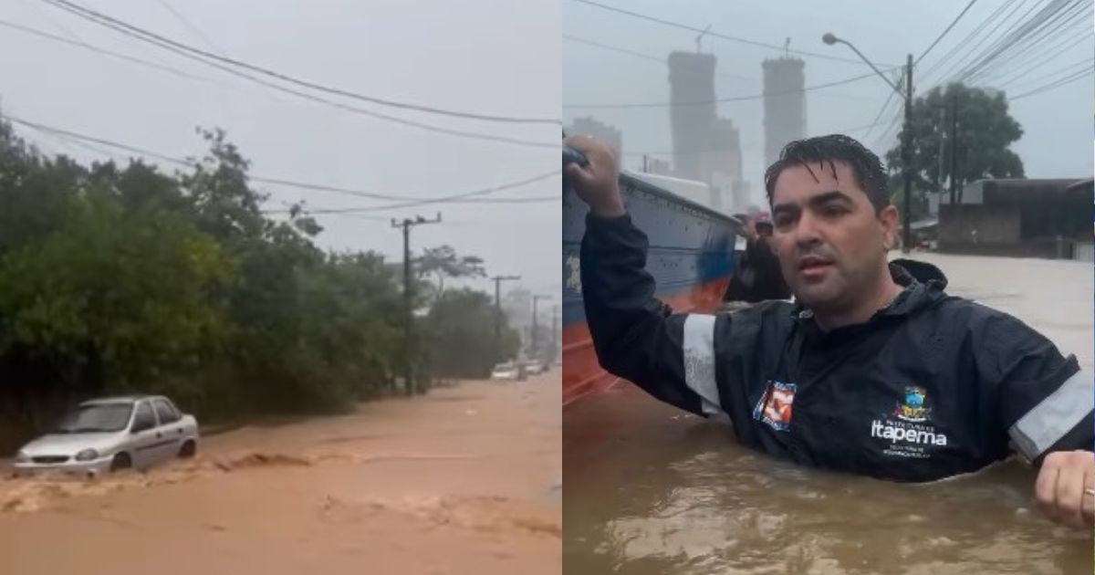 VÍDEO: forte chuva causa alagamentos, provoca interdições de vias e deixa veículos submersos em SC