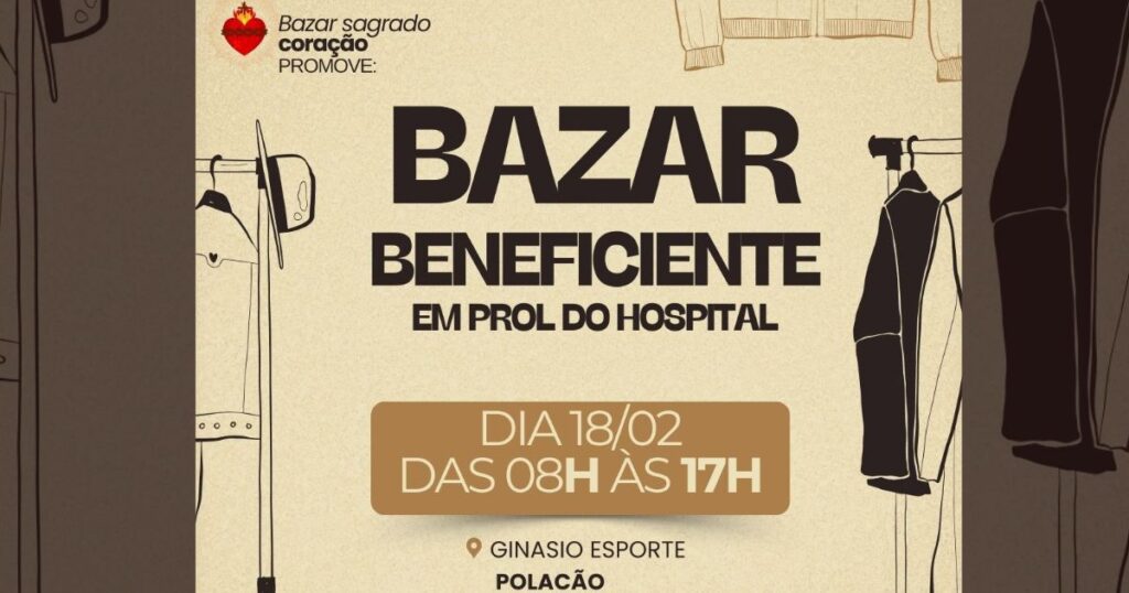 Hospital Dr. Paulo Fortes promove bazar beneficente no ginásio Polacão para arrecadar recursos