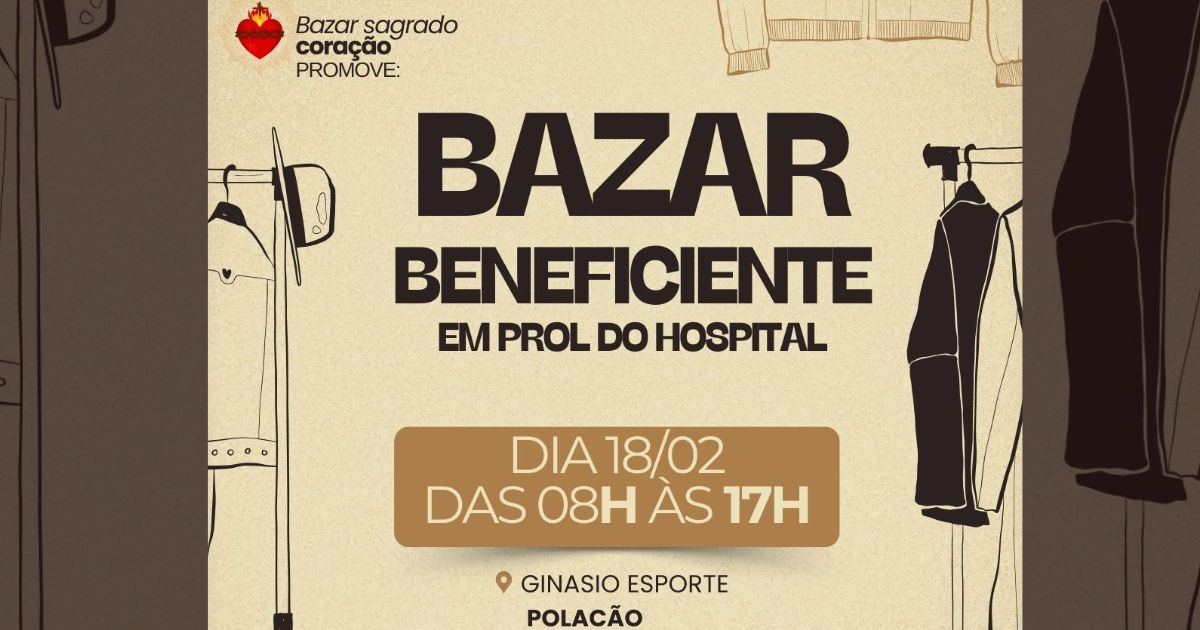 Hospital Dr. Paulo Fortes promove bazar beneficente no ginásio Polacão para arrecadar recursos