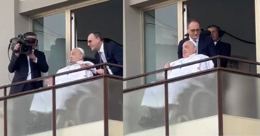 Turistas de União da Vitória registram a primeira aparição pública do Papa Francisco após alta