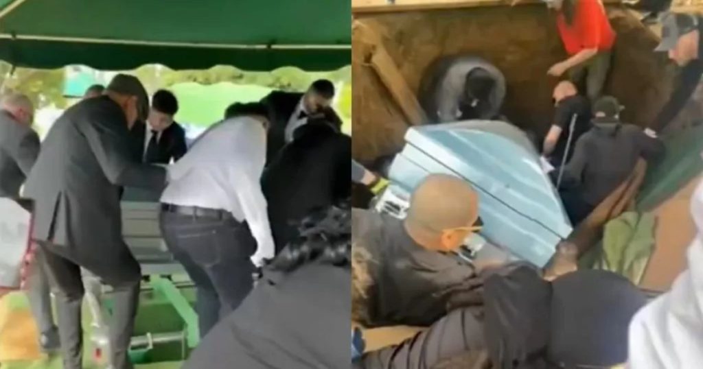 Chão desaba durante enterro e filho de morto é esmagado por caixão
