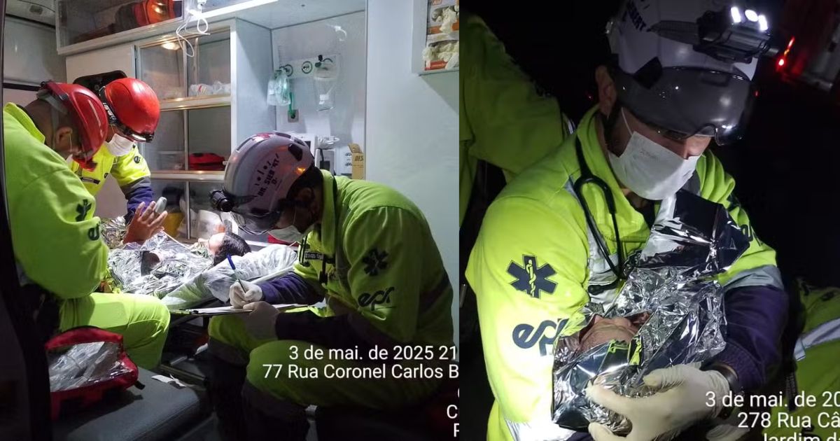 Bebê nasce às pressas em acostamento da BR-277 e surpreende equipe de resgate
