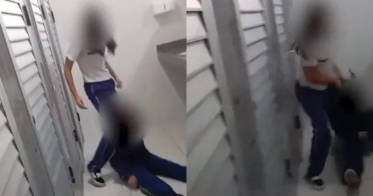 Criança é espancada por estudante em banheiro de Colégio Cívico-Militar do PR; veja imagens
