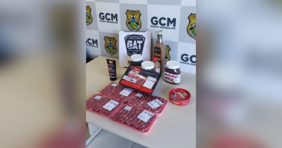Suspeito é flagrado furtando carne, bebidas, ‘nutella’ e outros produtos em Ponta Grossa