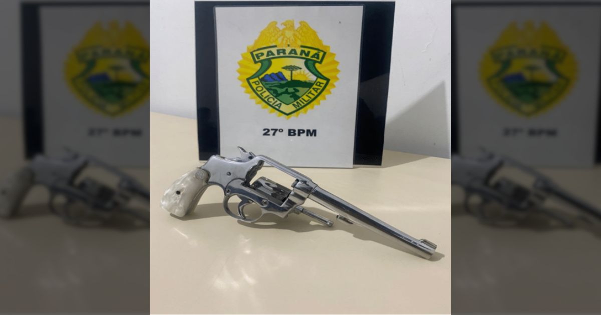 PM apreende arma de fogo durante patrulhamento em São Mateus do Sul