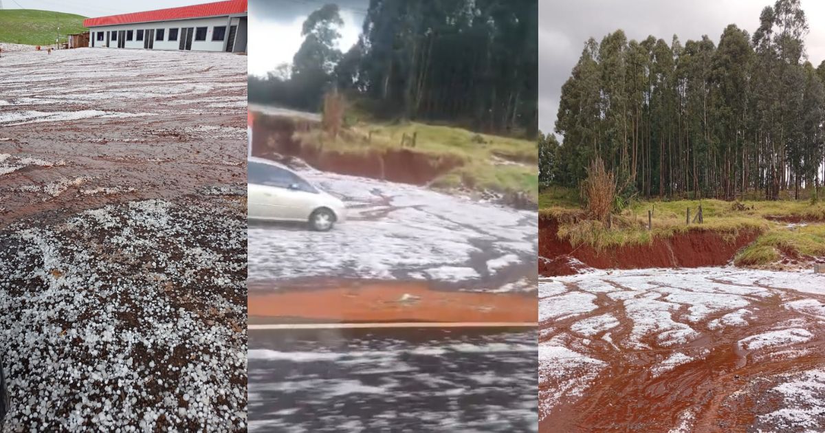 Fenômeno impressiona: tempestade de granizo atinge o Paraná e preocupa moradores; veja imagens