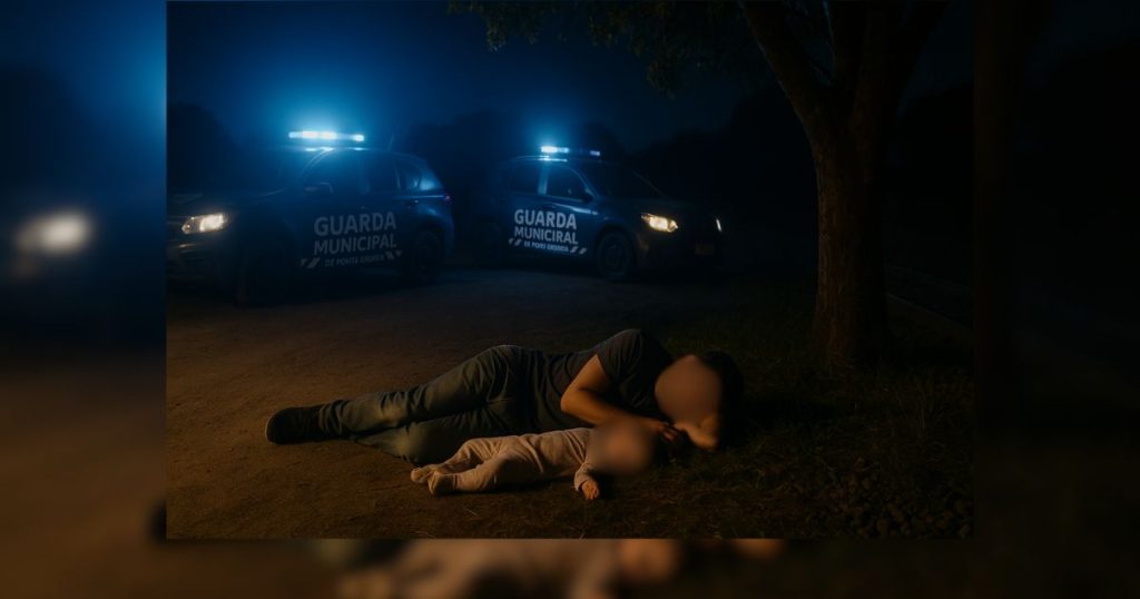 Pai embriagado não consegue chegar em casa e é encontrado dormindo com filha de 1 ano no chão em estrada rural do Paraná