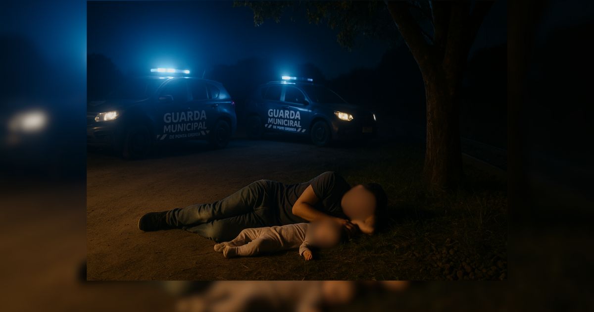 Pai embriagado não consegue chegar em casa e é encontrado dormindo com filha de 1 ano no chão em estrada rural do Paraná