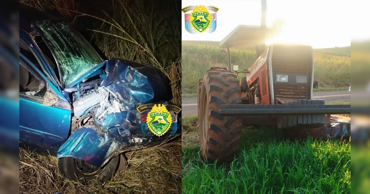 Tratorista morre após acidente com carro em rodovia do Paraná