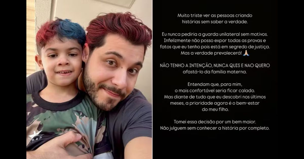Murilo Huff rompe silêncio após pedido da guarda unilateral do filho gerar polêmica: ‘Tenho provas’