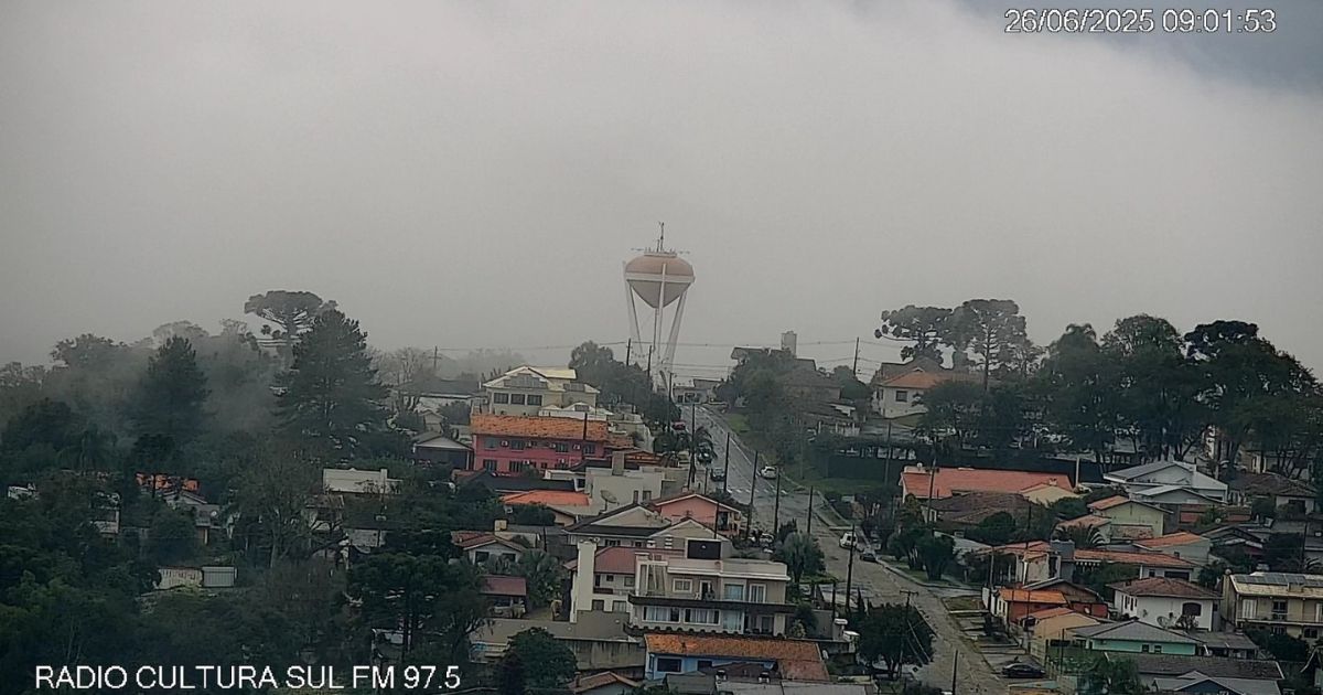 São Mateus do Sul terá tempo instável e mais de 60 mm de chuva até segunda-feira
