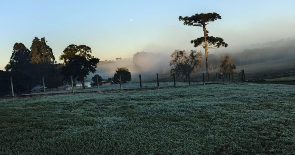 São Mateus do Sul registra a segunda menor temperatura do Paraná, com -0,8 °C nesta quinta-feira