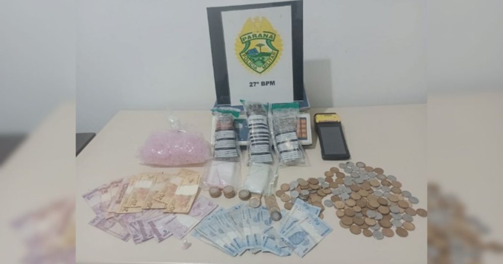 Dois homens são presos e adolescente é apreendido por tráfico de drogas em São Mateus do Sul