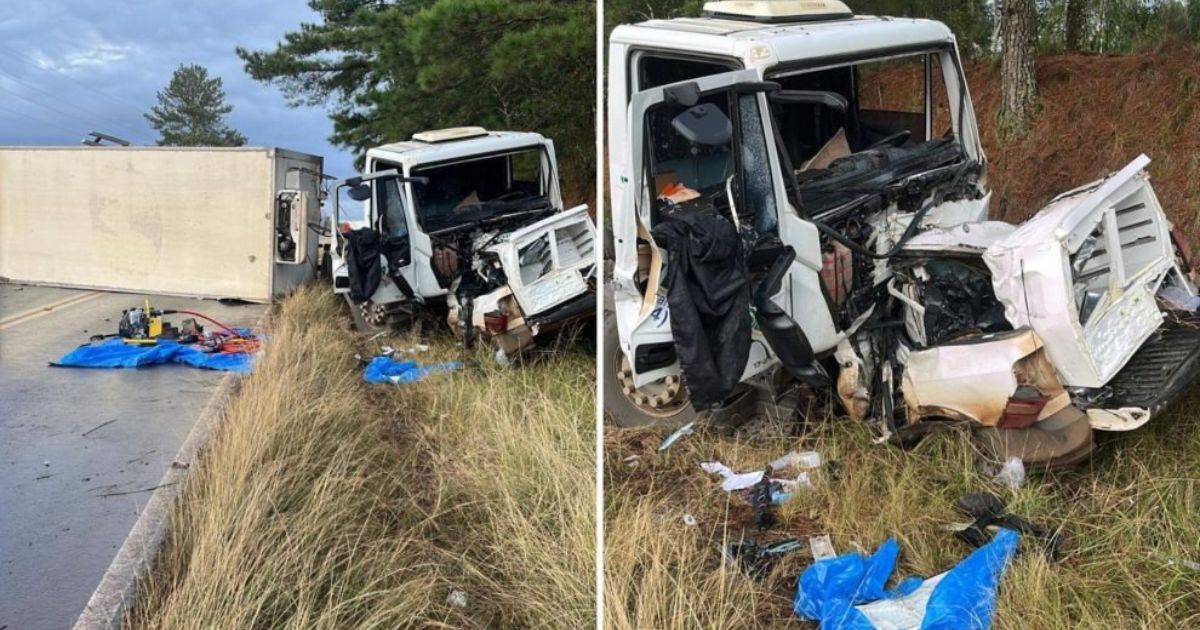 Colisão frontal entre carro e caminhão mata duas pessoas na PR-170
