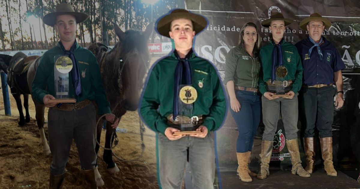 Jovem de São João do Triunfo conquista 1º lugar nacional em prova de rédea na categoria Guri, em Goiás